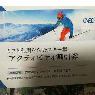 日本駐車場開発 株主優待 リフト利用割引券アクティビティ割引券1枚(スキー場)