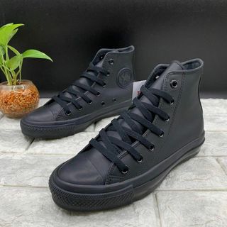 コンバース(CONVERSE)の未使用 コンバース レザー オールスター ハイ スニーカー ブラックモノクローム(スニーカー)