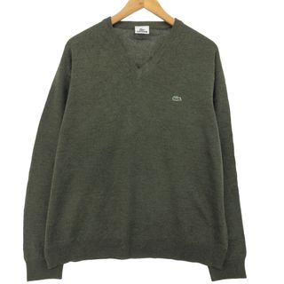 ラコステ(LACOSTE)の古着 ラコステ LACOSTE Vネック ウール×アクリルニットセーター メンズXL /eaa412149(ニット/セーター)