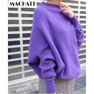 MACHATT マチャット ヤク素材 アシンメトリーニット パープル (ニット/セーター)