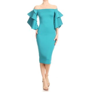 タダシショウジ(TADASHI SHOJI)の新品 USA ワンピース VERT緑 M(ひざ丈ワンピース)