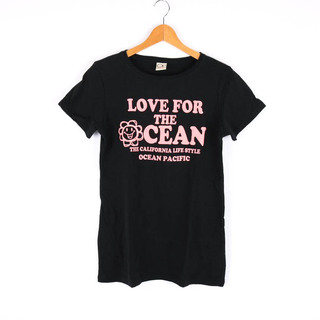 オーシャンパシフィック(OCEAN PACIFIC)のオーシャンパシフィック Tシャツ 半袖 コットン100% スポーツウエア トップス 黒 レディース XLサイズ ブラック oceanpacific(Tシャツ(半袖/袖なし))