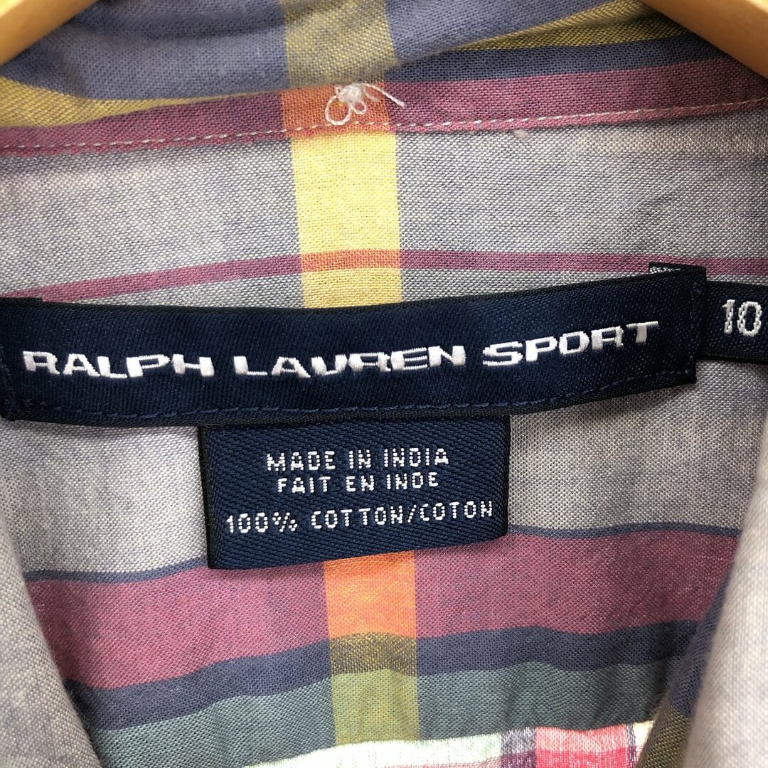 Ralph Lauren(ラルフローレン)の古着 ラルフローレン Ralph Lauren RALPH LAUREN SPORT マドラスチェック 長袖 ボタンダウンチェックシャツ レディースL /eaa409998 レディースのトップス(シャツ/ブラウス(長袖/七分))の商品写真