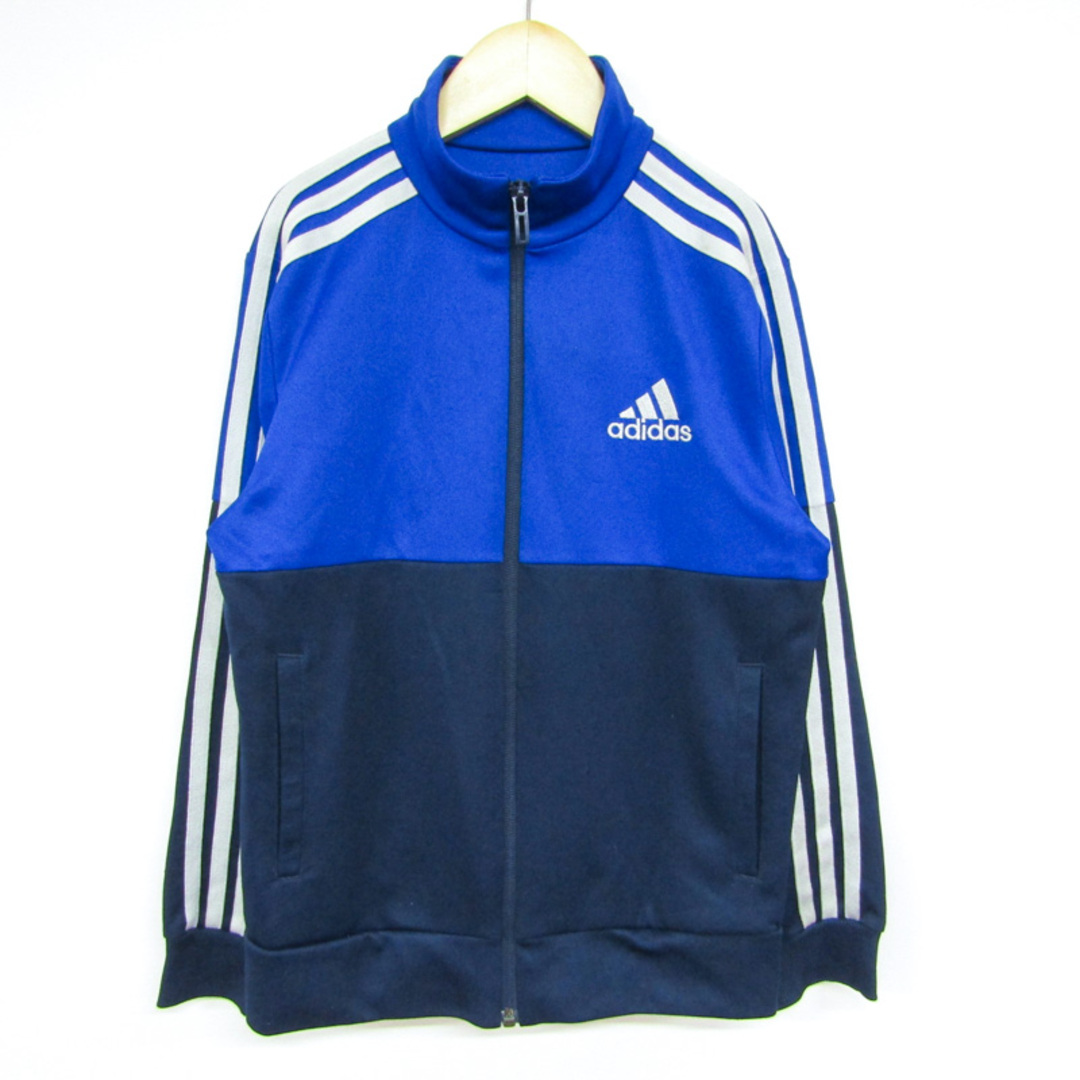 adidas(アディダス)のアディダス 長袖ジャージ ジップアップ スポーツウエア キッズ 男の子用 140サイズ ネイビー×ブルー adidas キッズ/ベビー/マタニティのキッズ/ベビー/マタニティ その他(その他)の商品写真