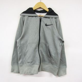 ナイキ(NIKE)のナイキ ジップアップパーカー スポーツウエア サーマフィット キッズ 男の子用 Sサイズ グレー NIKE(Tシャツ/カットソー)