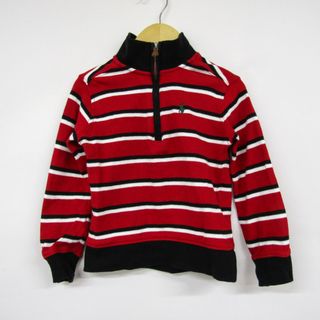 ポロラルフローレン(POLO RALPH LAUREN)のポロ・ラルフローレン 長袖Tシャツ ハイネック ハーフジップ ボーダー柄 キッズ 男の子用 3/3Tサイズ レッド POLO RALPH LAUREN(Tシャツ/カットソー)