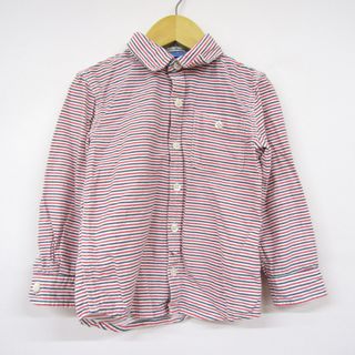 TOMMY HILFIGER - トミーヒルフィガー 長袖シャツ ボーダー柄 胸ポケット キッズ 男の子用 104サイズ ブルー×ホワイト×レッド TOMMY HILFIGER