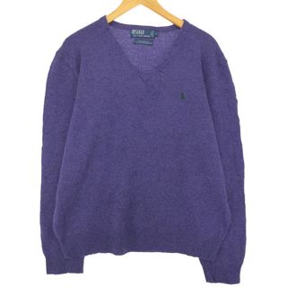 ラルフローレン(Ralph Lauren)の古着 ラルフローレン Ralph Lauren POLO by Ralph Lauren Vネック ラムウールニットセーター メンズL /eaa412964(ニット/セーター)