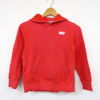 ナイキ(NIKE)のナイキ 長袖パーカー プルオーバー スポーツウエア キッズ 男の子用 Sサイズ レッド NIKE(Tシャツ/カットソー)