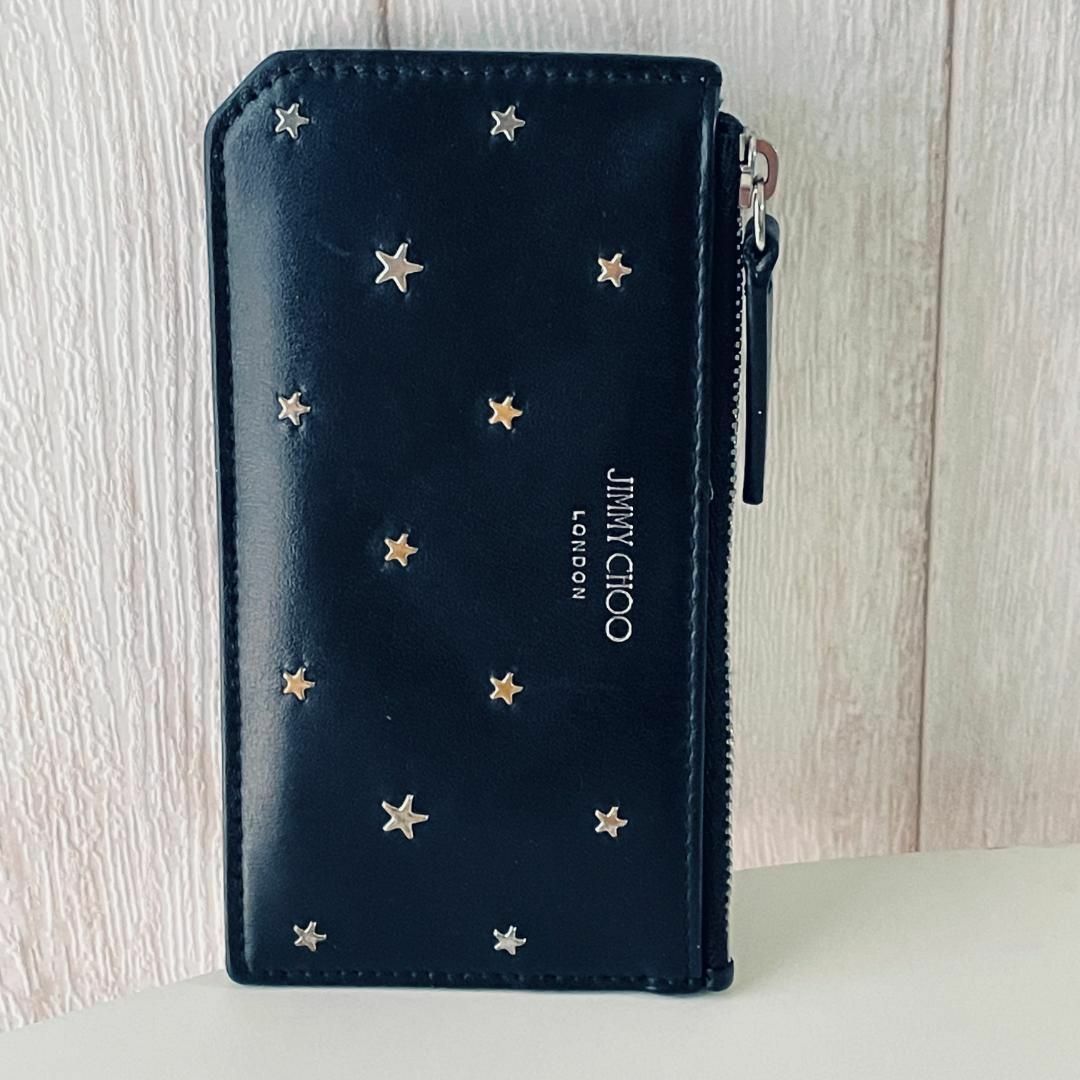 箱、保存袋付】現行モデル JIMMY CHOO コインケース スター スタッズ 箱、保存袋付】現行モデル JIMMY CHOO コインケース スター スタッズ