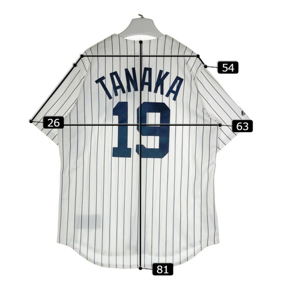 Majestic(マジェスティック)の★Majestic マジェスティック MLB メジャーリーグ ベースボール NEW YORK YANKEES ニューヨーク ヤンキース TANAKA 田中将大選手 19 HOME プレイヤー レプリカ ユニフォーム ホワイト sizeL メンズのトップス(Tシャツ/カットソー(半袖/袖なし))の商品写真