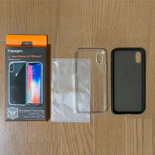 シュピゲン(Spigen)のシュピゲン  iPhone X.XS用ケース ２個【クリア ブラック】(iPhoneケース)