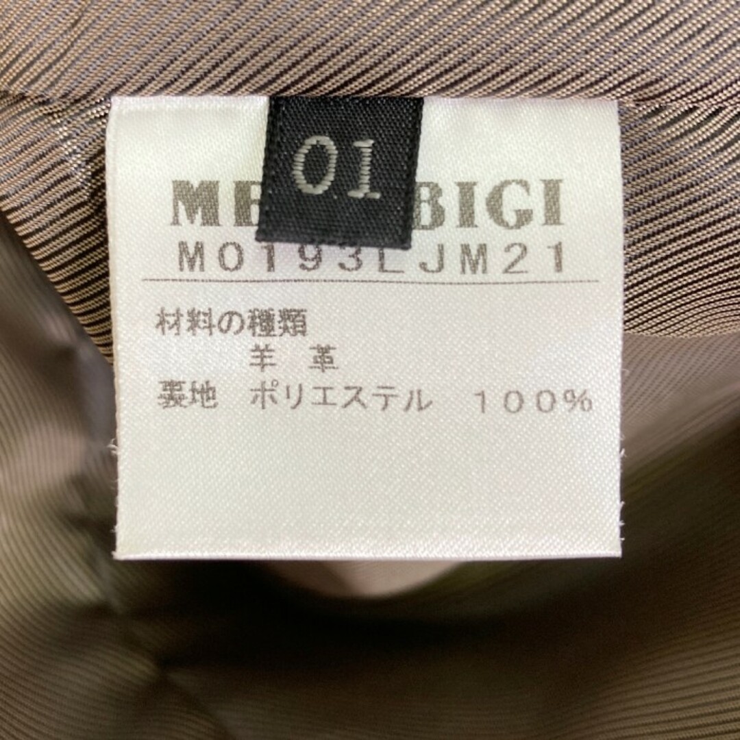 MEN'S BIGI(メンズビギ)の★MEN’S BIGI メンズビギ ライダース シングルライダース レザージャケット 羊革 ラムレザー ブラウン size1 メンズのジャケット/アウター(レザージャケット)の商品写真