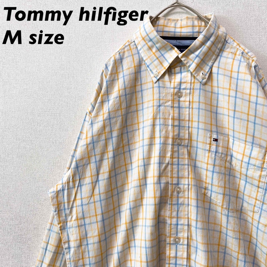 TOMMY HILFIGER(トミーヒルフィガー)のトミーヒルフィガー　長袖シャツ　ボタンダウン　チェック　刺繍ロゴ　男女兼用　M メンズのトップス(シャツ)の商品写真