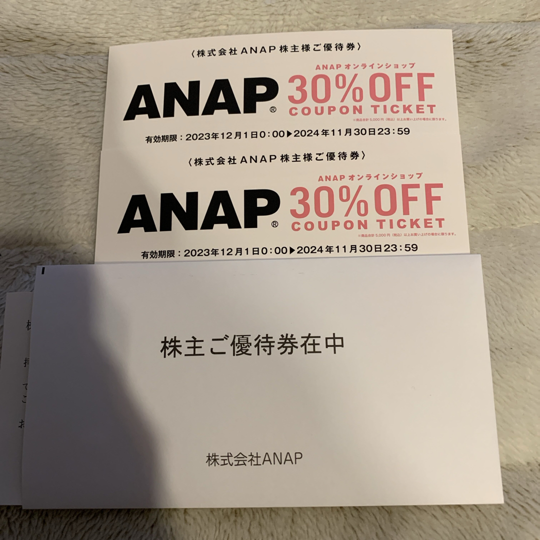 ANAP(アナップ)の【匿名配送】ANAP 株主優待 2枚セット チケットの優待券/割引券(ショッピング)の商品写真