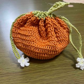 みかん 巾着 ハンドメイド(ポーチ)