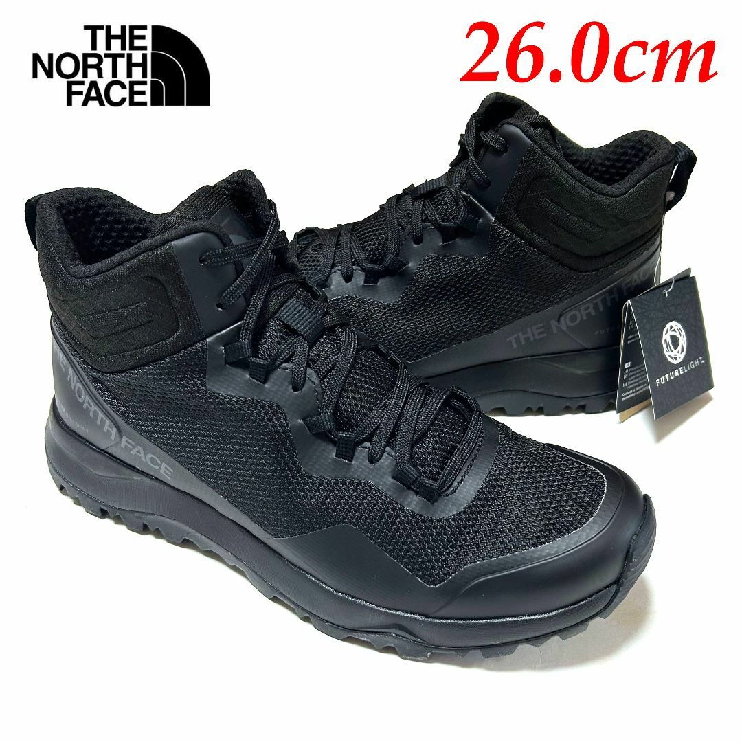 THE NORTH FACE(ザノースフェイス)の新品　26cm　ノースフェイス　ミドルカット　トレッキングシューズ　ブラック　黒 メンズの靴/シューズ(スニーカー)の商品写真
