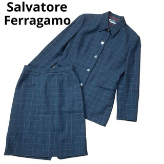 サルヴァトーレフェラガモ(Salvatore Ferragamo)のフェラガモ   セットアップ　ウール　ガンチーニ　ロゴボタン(スーツ)