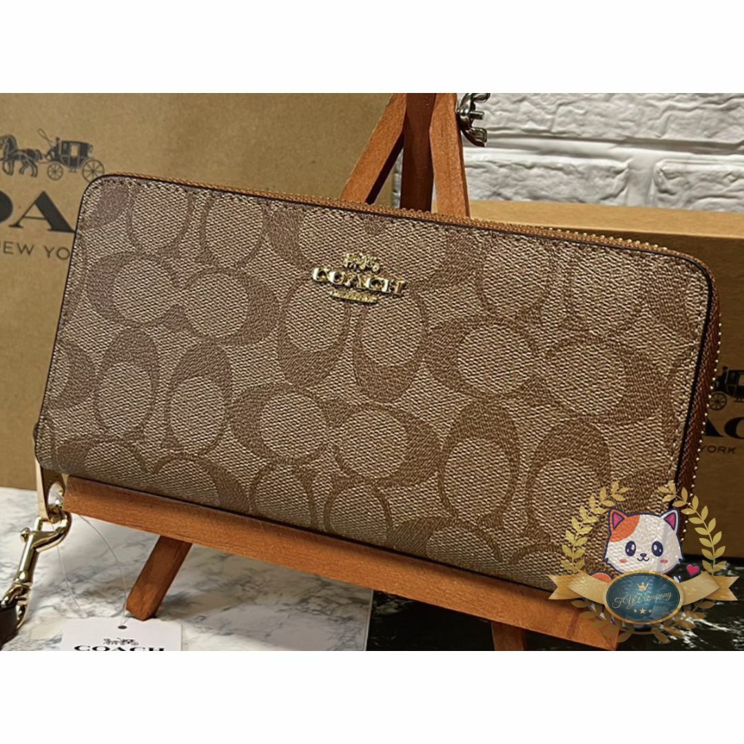 COACH(コーチ)のコーチ シグネチャー  ロング ジップアラウンド ウォレット おまけ付き レディースのファッション小物(財布)の商品写真