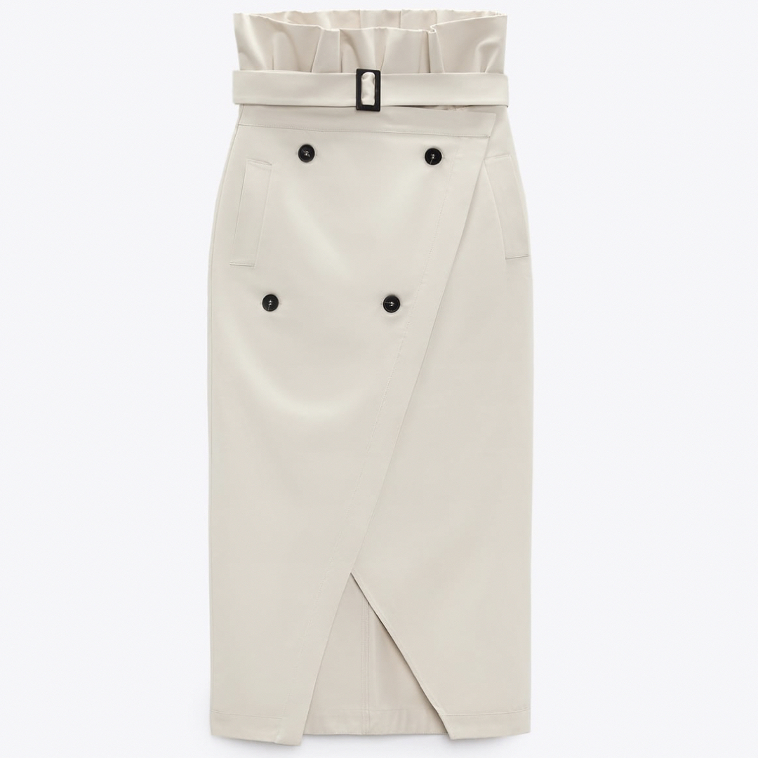 ZARA(ザラ)のZARA | PAPERBAG GABARDINE SKIRT レディースのスカート(ロングスカート)の商品写真