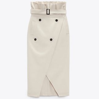 ザラ(ZARA)のZARA | PAPERBAG GABARDINE SKIRT(ロングスカート)