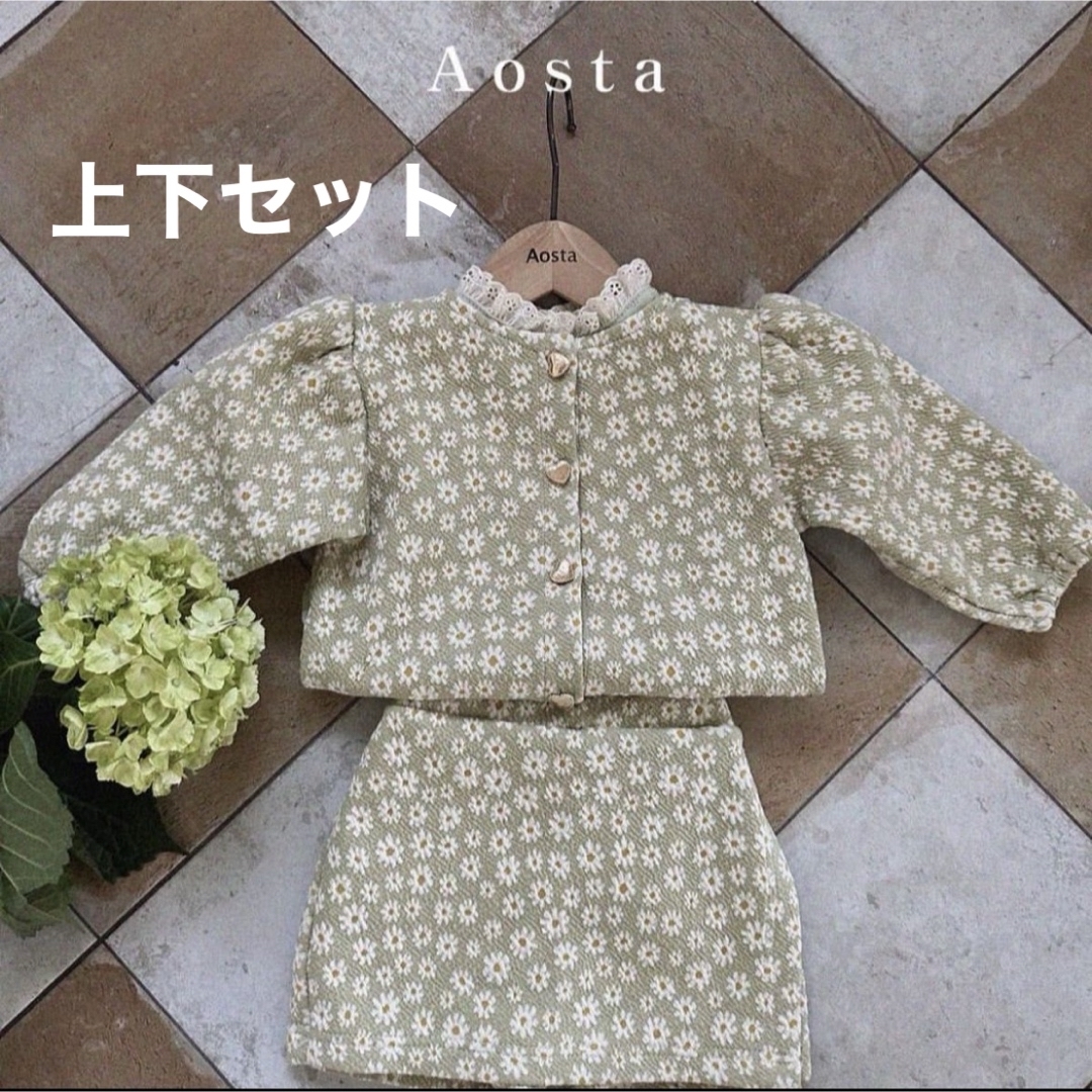 aosta - lovely cardigan flower / L キッズ/ベビー/マタニティのキッズ服女の子用(90cm~)(カーディガン)の商品写真