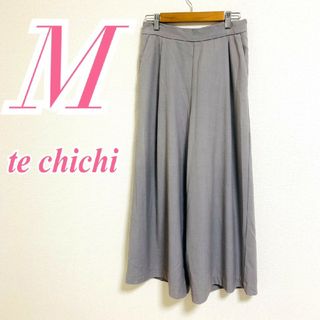 テチチ(Techichi)のテチチ M ワイドパンツ きれいめコーデ オフィスカジュアル グレー ロング丈(カジュアルパンツ)