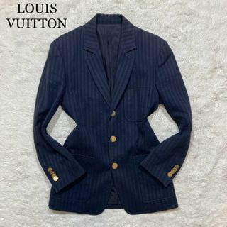 ルイヴィトン(LOUIS VUITTON)の【超希少☆極美品】ルイヴィトン 金ボタン ストライプ テーラードジャケット 46(テーラードジャケット)