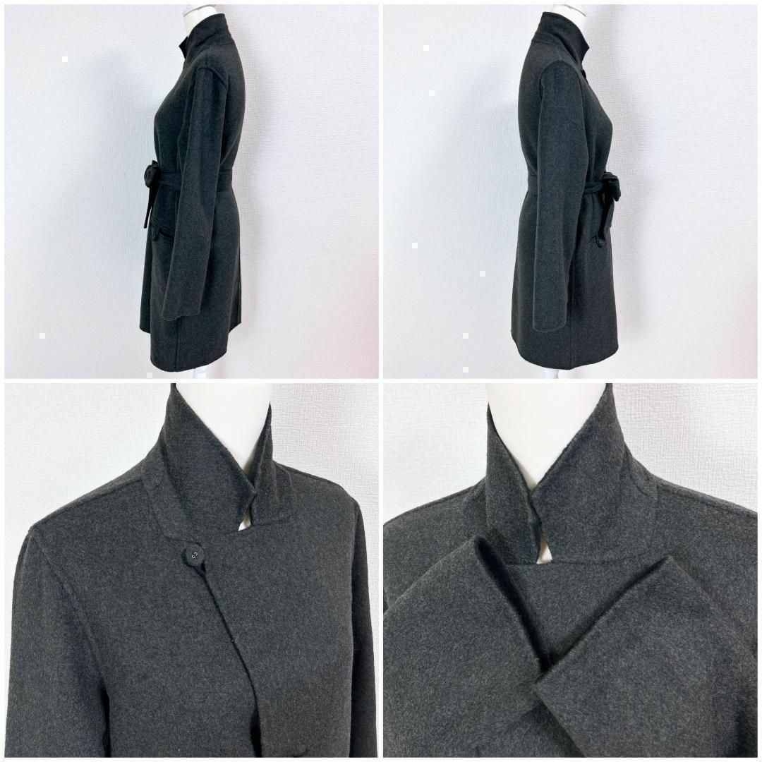 【新品】RAYMAYERS リバーシブル イタリア製 ウールコート ブラック レディースのジャケット/アウター(ロングコート)の商品写真