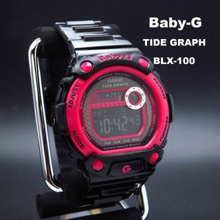 カシオ(CASIO)のBaby-G  BLX-100 ブラック ピンク 多機能 TIDE GRAPH(腕時計)