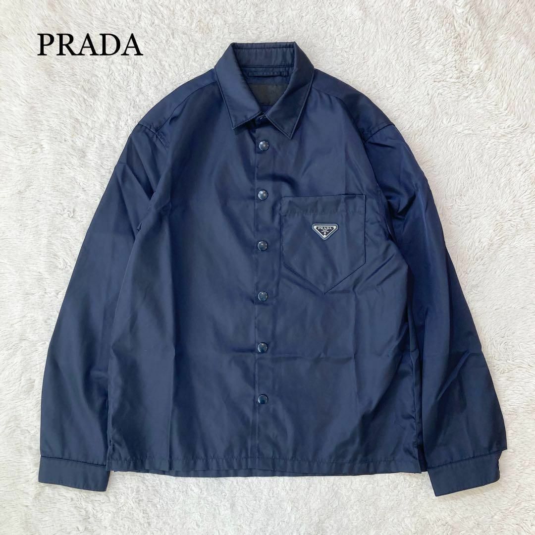 【極美品】PRADA 三角ロゴ ナイロンシャツ ジャケット Re-Nylon S47cm袖丈