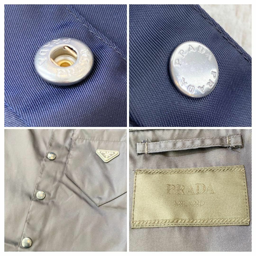 PRADA - 【極美品】PRADA 三角ロゴ ナイロンシャツ ジャケット PRADA - 【極美品】PRADA 三角ロゴ ナイロンシャツ ジャケット