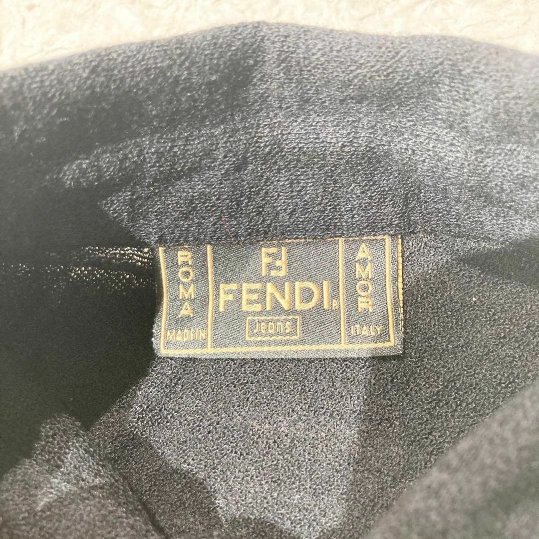 【総柄☆美品】FENDI フェンディ ズッカ柄 ウール シャツ ブラック 42