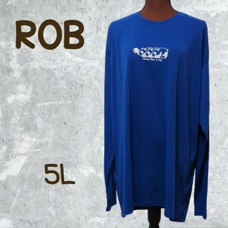 ROB【新品タグ付き】青パンダ 長袖Tシャツ 大きいサイズ 5L(Tシャツ/カットソー(七分/長袖))