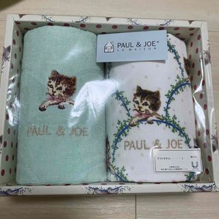 ポールアンドジョー(PAUL & JOE)の未使用品　ポール&ジョー　タオル　セット　ネコ　ネコ　ギフト　(タオル/バス用品)