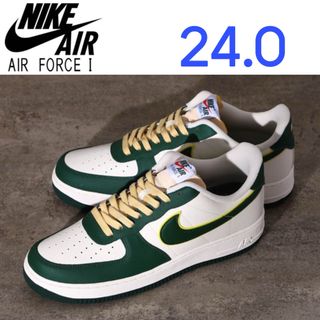 ナイキ(NIKE)の【新品24cm】NIKE エアフォース１’07 ホワイト/グリーン/イエロー(スニーカー)