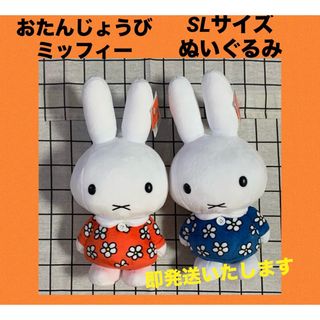 ミッフィー(miffy)の【美品】ミッフィー　SLサイズ　おたんじょうび　ぬいぐるみ　2体セット(ぬいぐるみ)