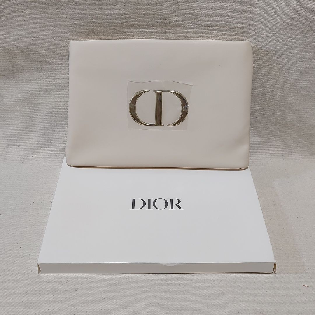 新品 Dior ディオール ノベルティ アイボリー ポーチ