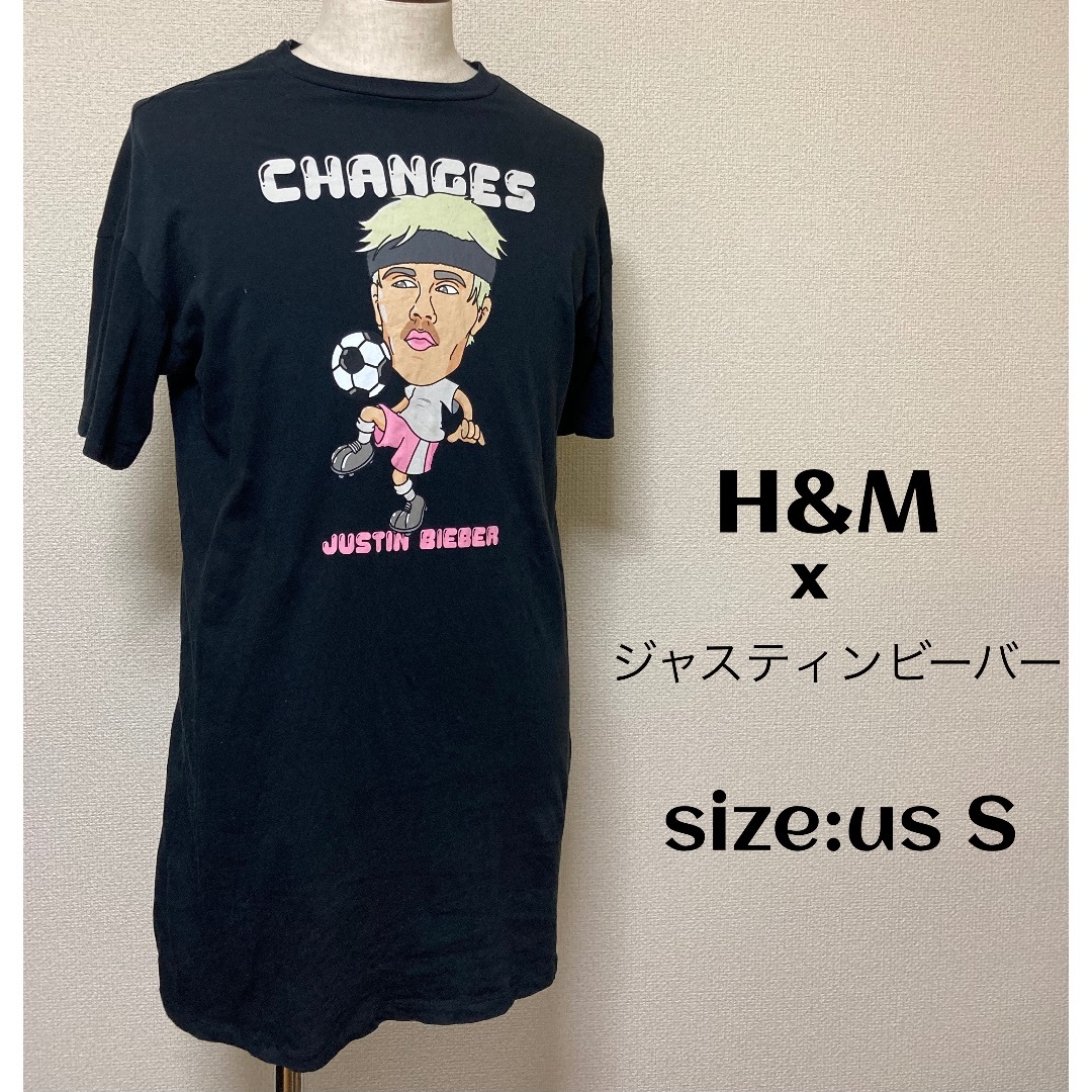 H&M(エイチアンドエム)のH&M × ジャスティンビーバー エイチアンドエムコラボ Tシャツ US:S メンズのトップス(Tシャツ/カットソー(半袖/袖なし))の商品写真