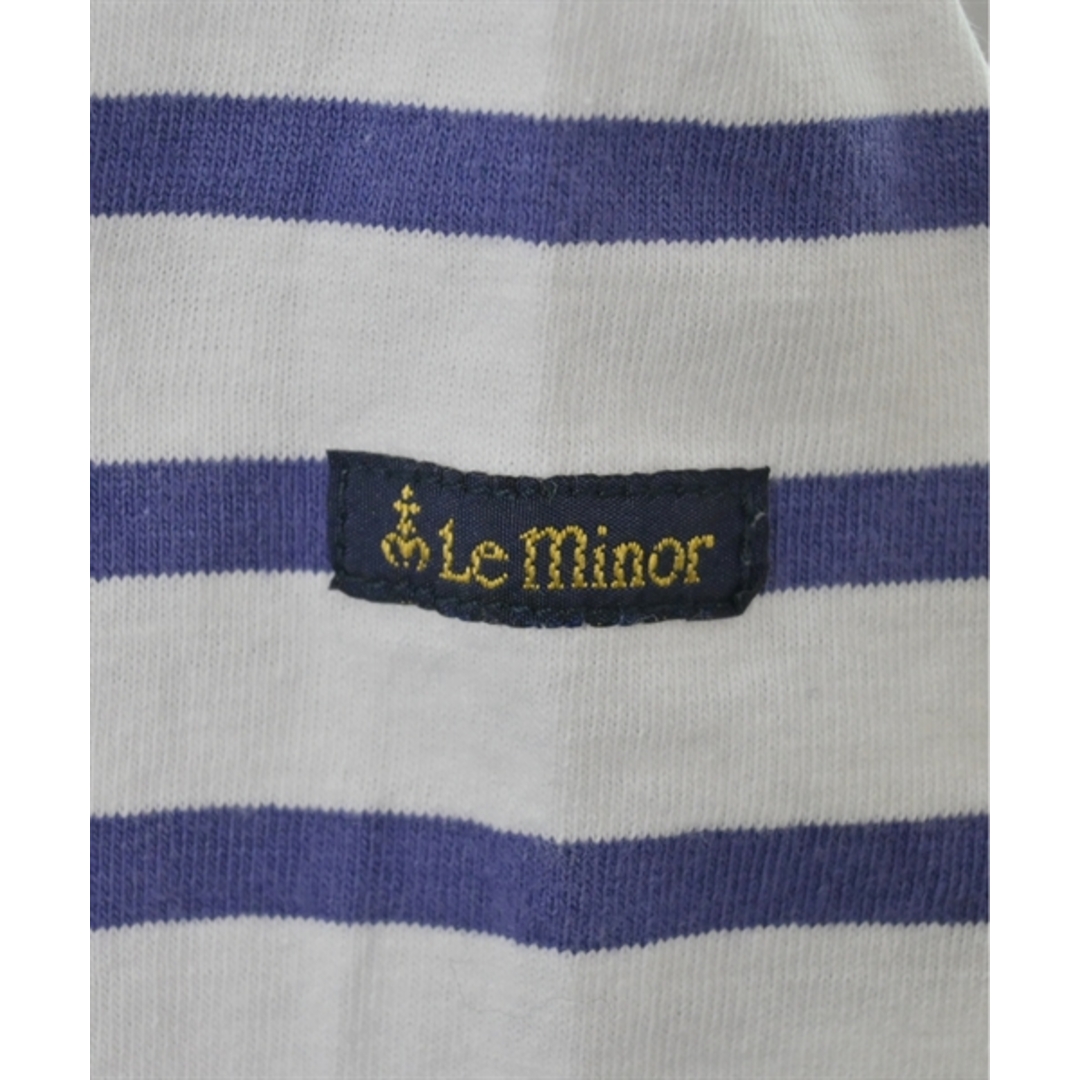 Le Minor(ルミノア)のLe minor ルミノア Tシャツ・カットソー F 白x紫(ボーダー) 【古着】【中古】 レディースのトップス(カットソー(半袖/袖なし))の商品写真