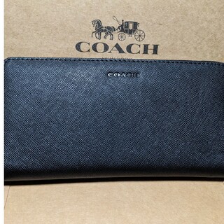 コーチ(COACH)のCOACH 長財布　ラウンドファスナーシンプル黒(長財布)