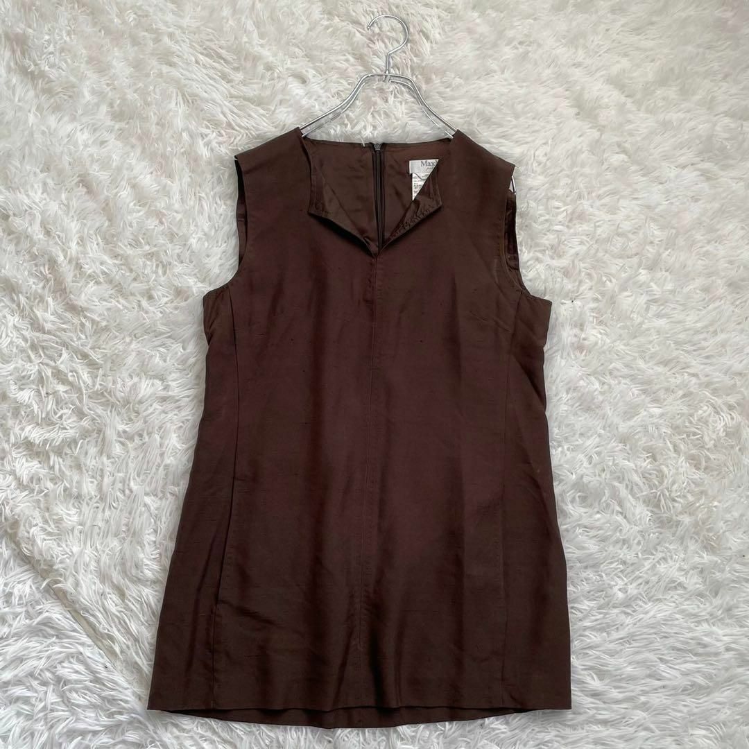 送料無料 通販 ファッション Max ノースリーブ 総柄 シルク イタリア製 (38) Mara Max - Mara シャツ+ブラウス(半袖+袖なし)