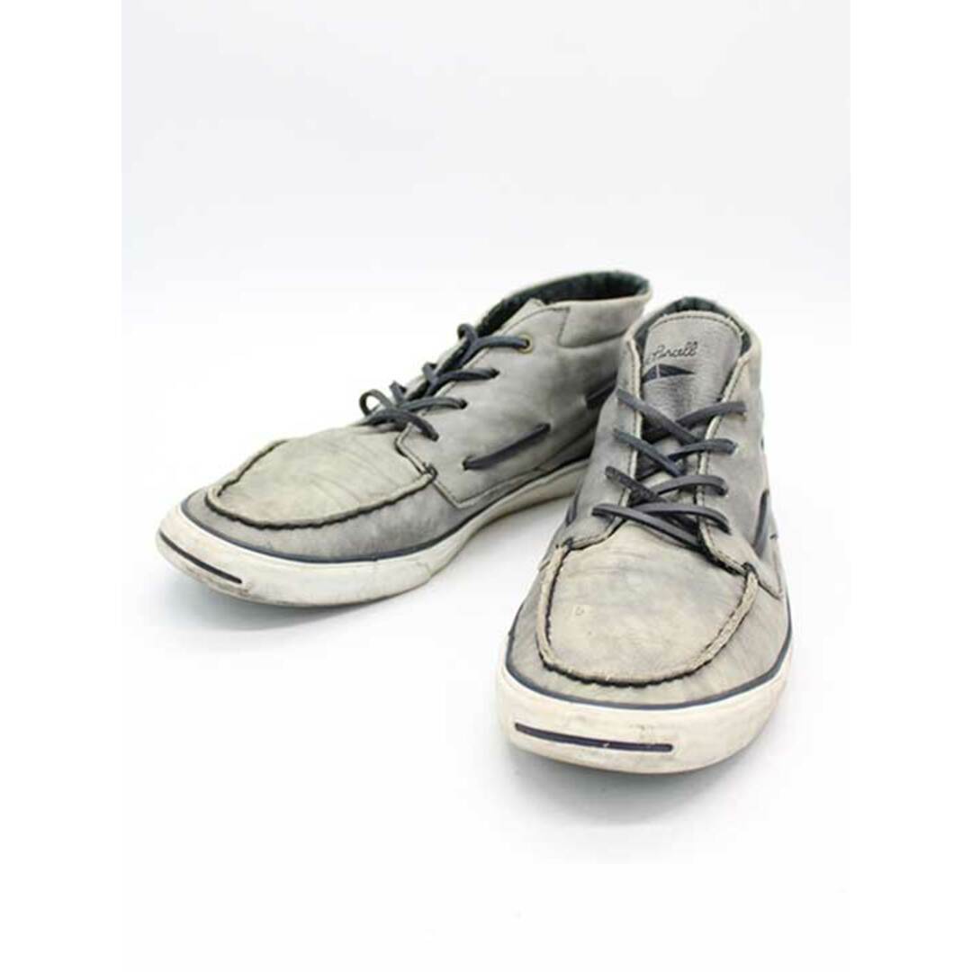 CONVERSE(コンバース)の【新入荷】★CONVERSE JACK PURCELL/コンバースジャックパーセル★ ユーズド加工ミドルカットレザースニーカー/スニーカー/シューズ/靴 グレー メンズ EUR46.5【中古】春夏秋冬 321042 メンズの靴/シューズ(スニーカー)の商品写真