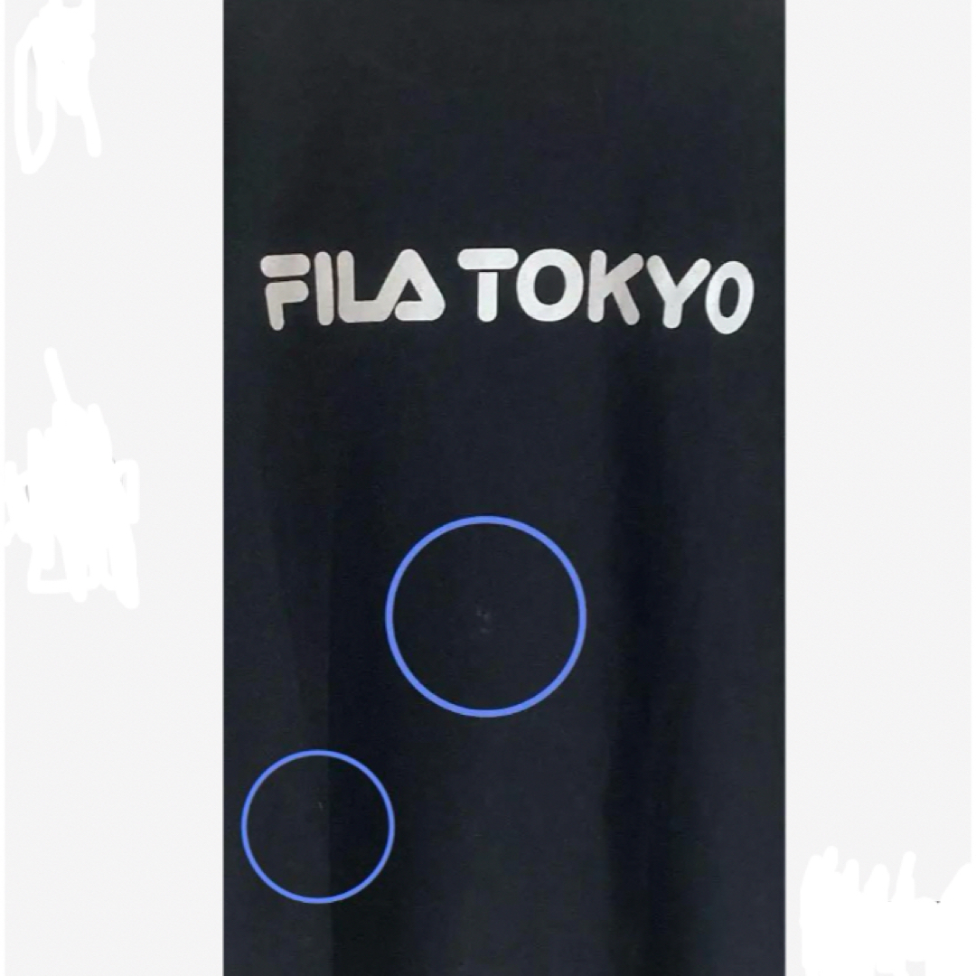 FILA(フィラ)のFILA クルーネック半袖Tシャツ　プリントTシャツ　Mサイズ　ブラック レディースのトップス(Tシャツ(半袖/袖なし))の商品写真