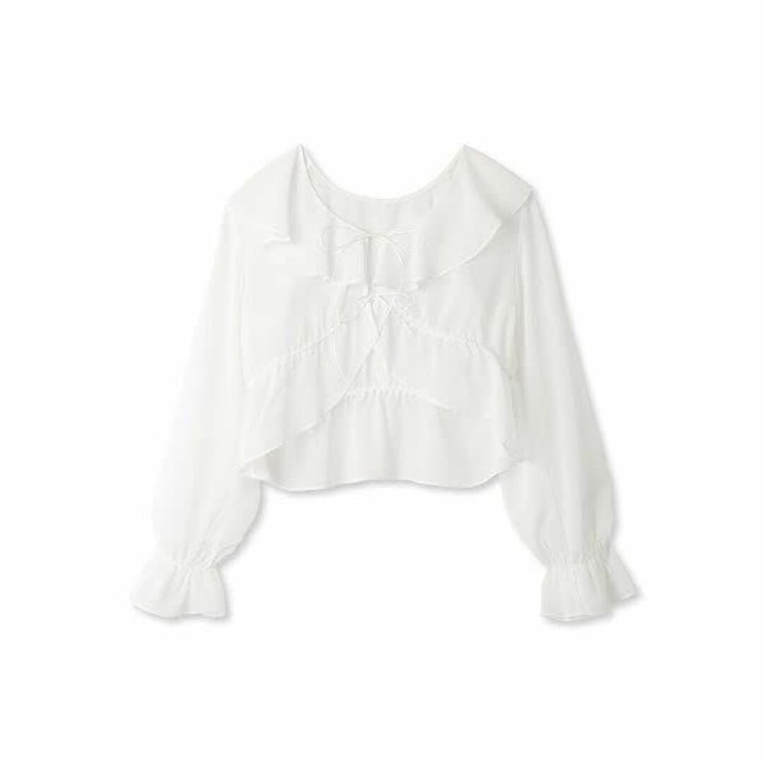 【色: ホワイト】[リリーブラウン] フリルデザインクロップドブラウス LWFB レディースのファッション小物(その他)の商品写真