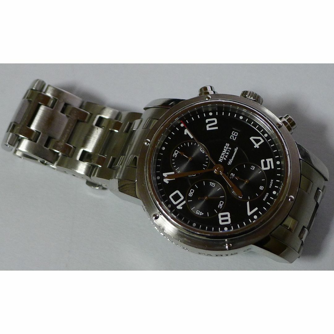 Hermes(エルメス)のエルメス・クリッパー・クロノグラフ・デイト付ＳＳブレスCP1.910自動巻箱保付 メンズの時計(腕時計(アナログ))の商品写真