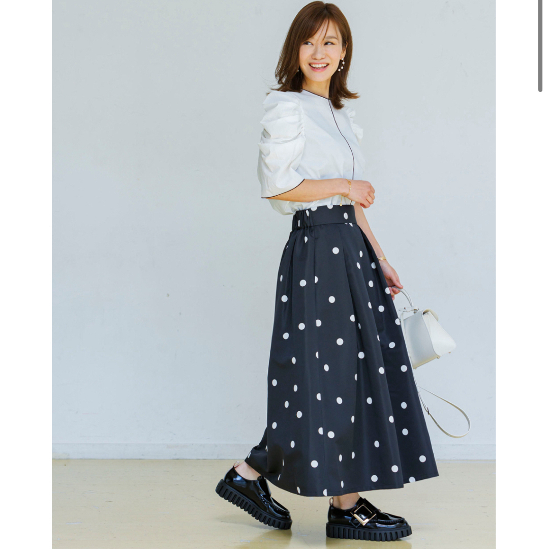 Drawer(ドゥロワー)のアンプレガント　ドットスカート　hyeon bluelea OHGA heve  レディースのスカート(ロングスカート)の商品写真