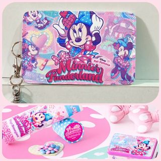 ディズニー(Disney)のリール＆ストラップ付きパスケース(ICカード）パルパルーザ💕ミニーファンダー(パスケース/IDカードホルダー)