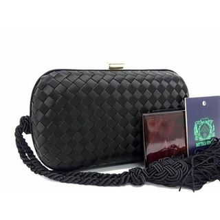 ボッテガヴェネタ(Bottega Veneta)の■希少■新品同様■ BOTTEGA VENETA ボッテガヴェネタ イントレチャート サテン クラッチバッグ パーティーバッグ ブラック系 AW1263 (クラッチバッグ)