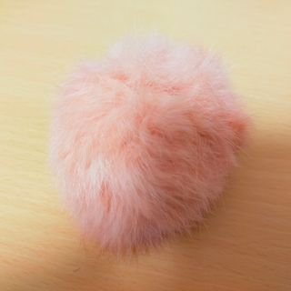 ビッグふわふわピンクファー❁ポンポンポニーフック(ヘアアクセサリー)